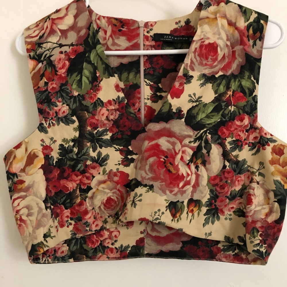 ZARA Floral Crop Top